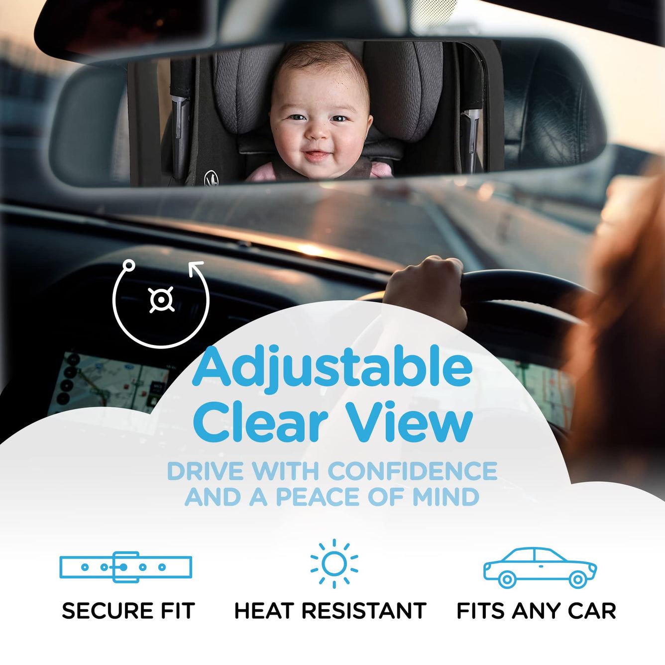 Baby Car, Rear-facing Car Mirror With Wide And Clear View