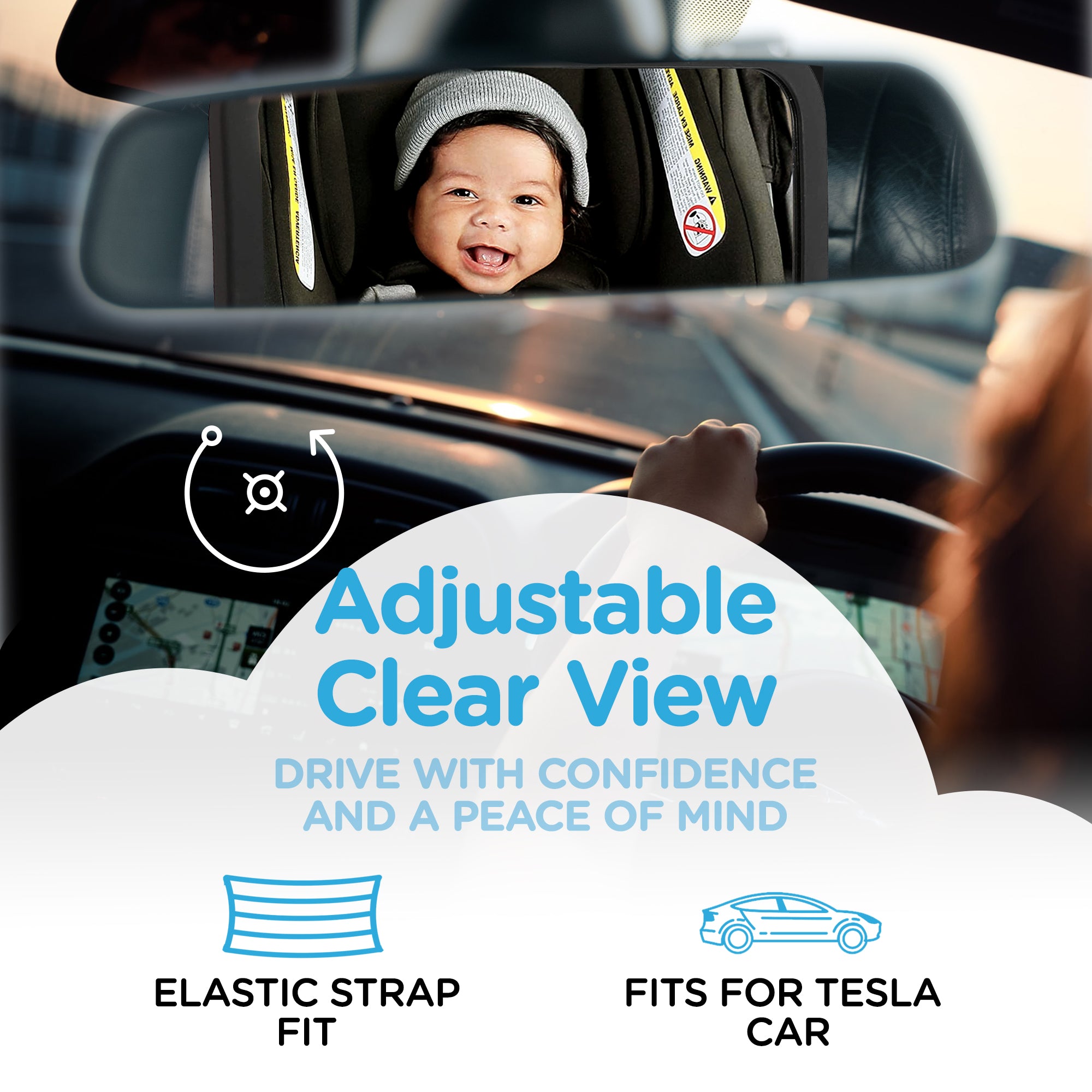 Car seat best sale mirror without headrest