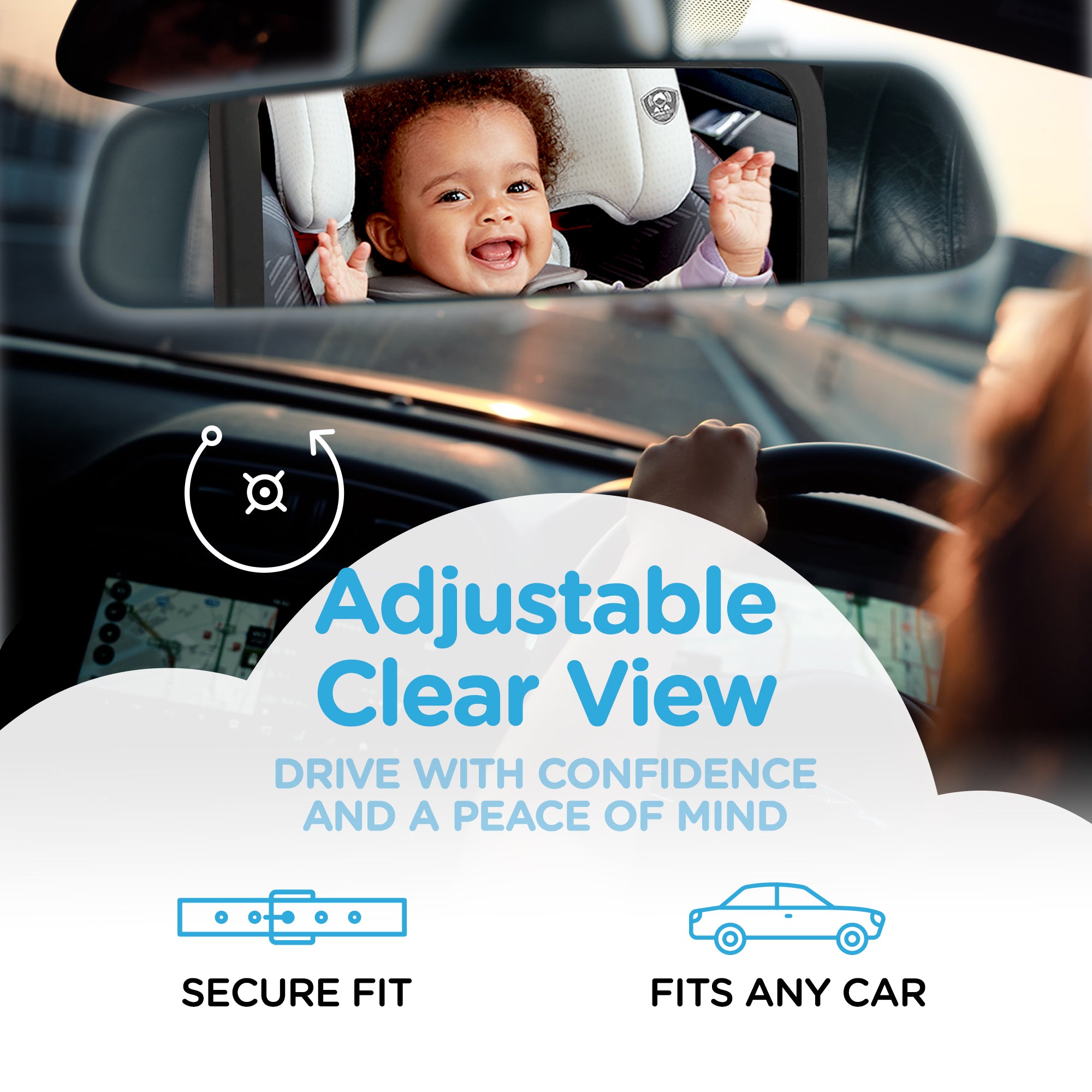 Car mirror baby 2025 rear facing seat