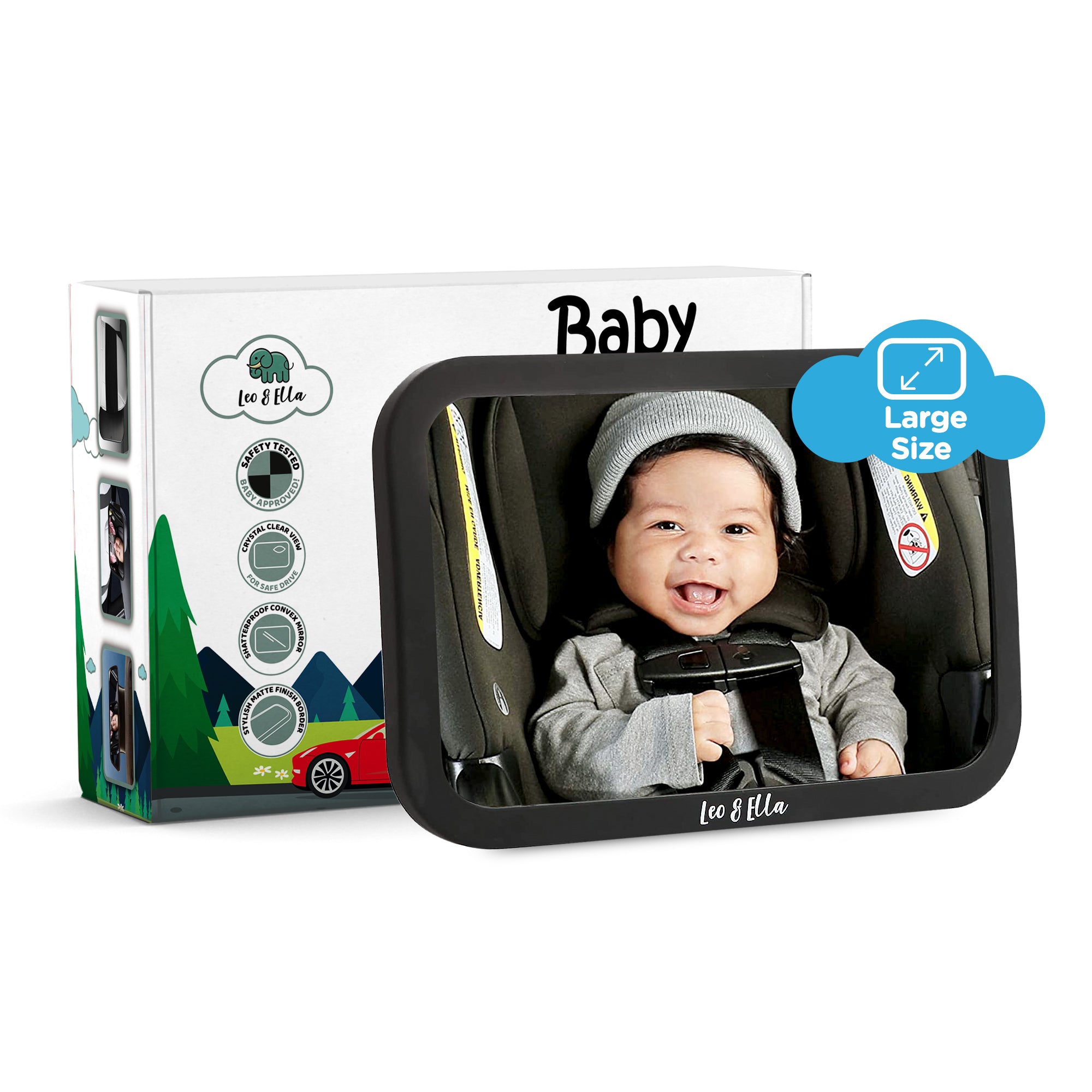 Baby mirror for car without outlet headrest